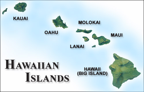 detailed map of hawaiian islands. in Hawaii. map of GH site